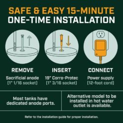 CORRO-PROTEC Powered Anode Rod For 90-120 Gal. Residential Water Heater