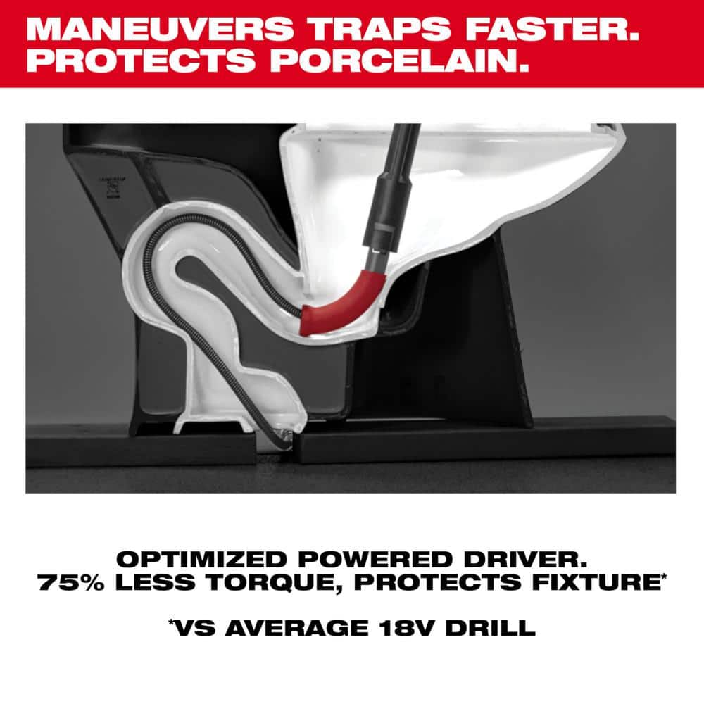 Milwaukee M12 Trap Snake 12V Lithium-Ion Cordless 6 ft. Toilet Auger 3576-21