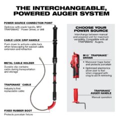 Milwaukee M12 Trap Snake 12V Lithium-Ion Cordless 6 ft. Toilet Auger 3576-21