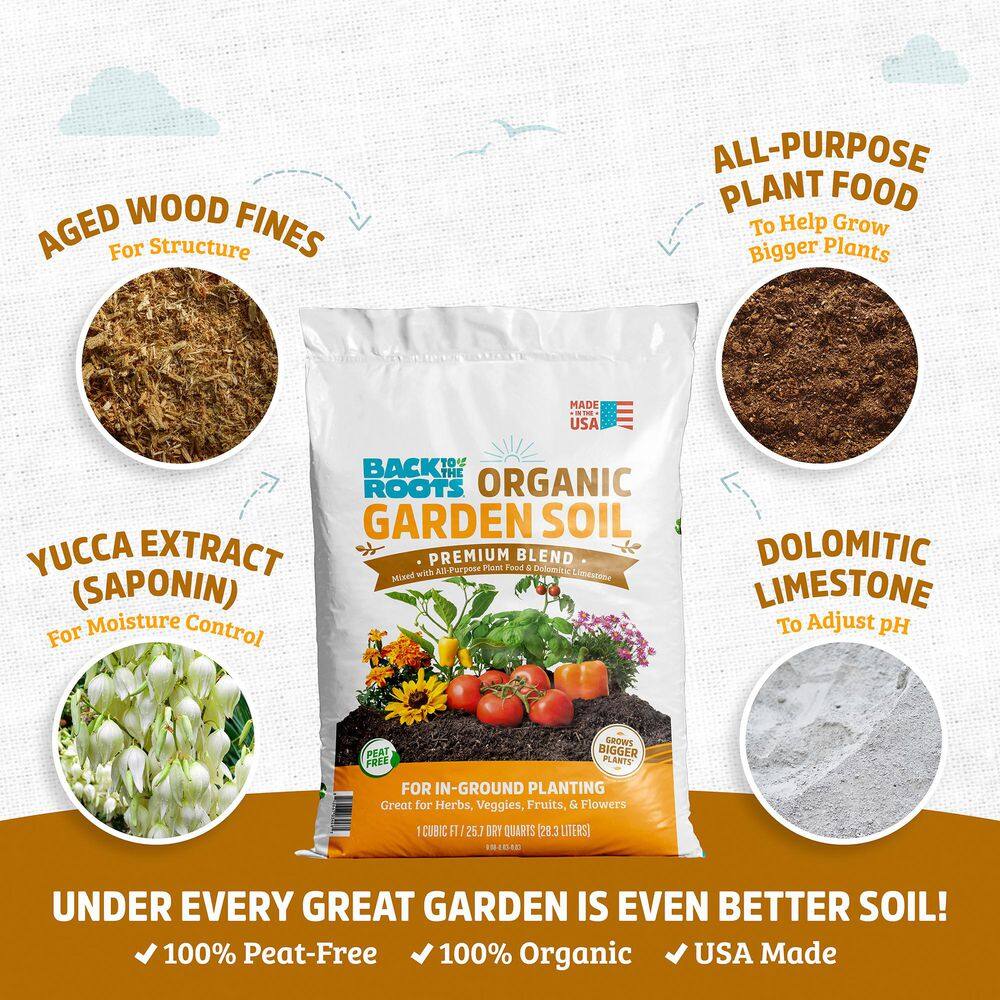 Back to the Roots Organic Garden Soil (4 1 cu.ft. Bags ) 47075-DS