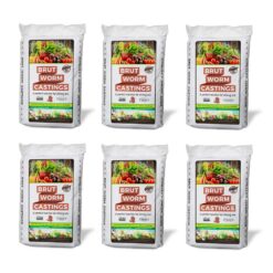 Brut Worm Farms Organic Worm Castings Soil Builder, 30 lbs. Bag (6-Pack) 6 x IC-PNPE-MSK3