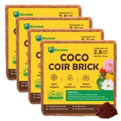 Envelor 10 lbs. Organic Coco Block Coir Brick Potting Soil (4-Pack) EN-CGM-11-4
