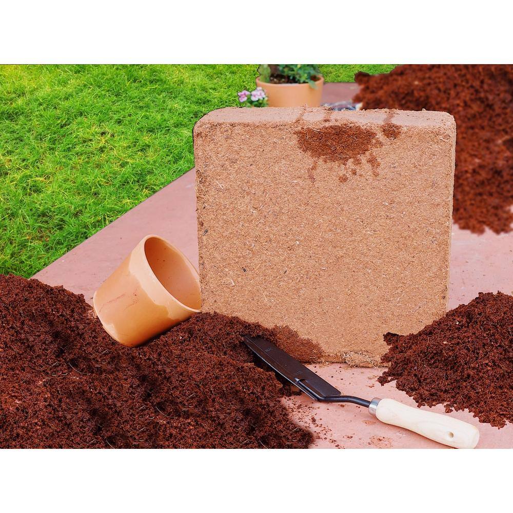 Envelor 10 lbs. Organic Coco Block Coir Brick Potting Soil (4-Pack) EN-CGM-11-4