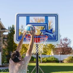 Lifetime Poolside Basketball System in White and Blue 91187