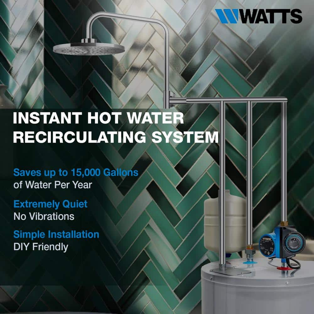 Watts Hot Water Recirculation System, heat H2O, 24 Hr Programmable Timer HWRS-WH