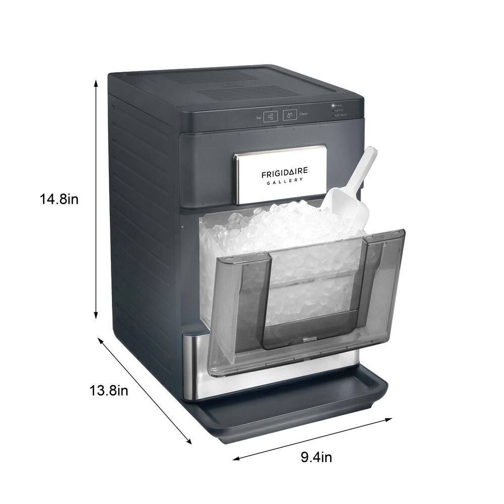 FRIGIDAIRE GALLERY 33 Lb Countertop Nugget Ice Maker with Touch Controls with Stainless Steel Trim and a Matt Finish EFIC201-Black