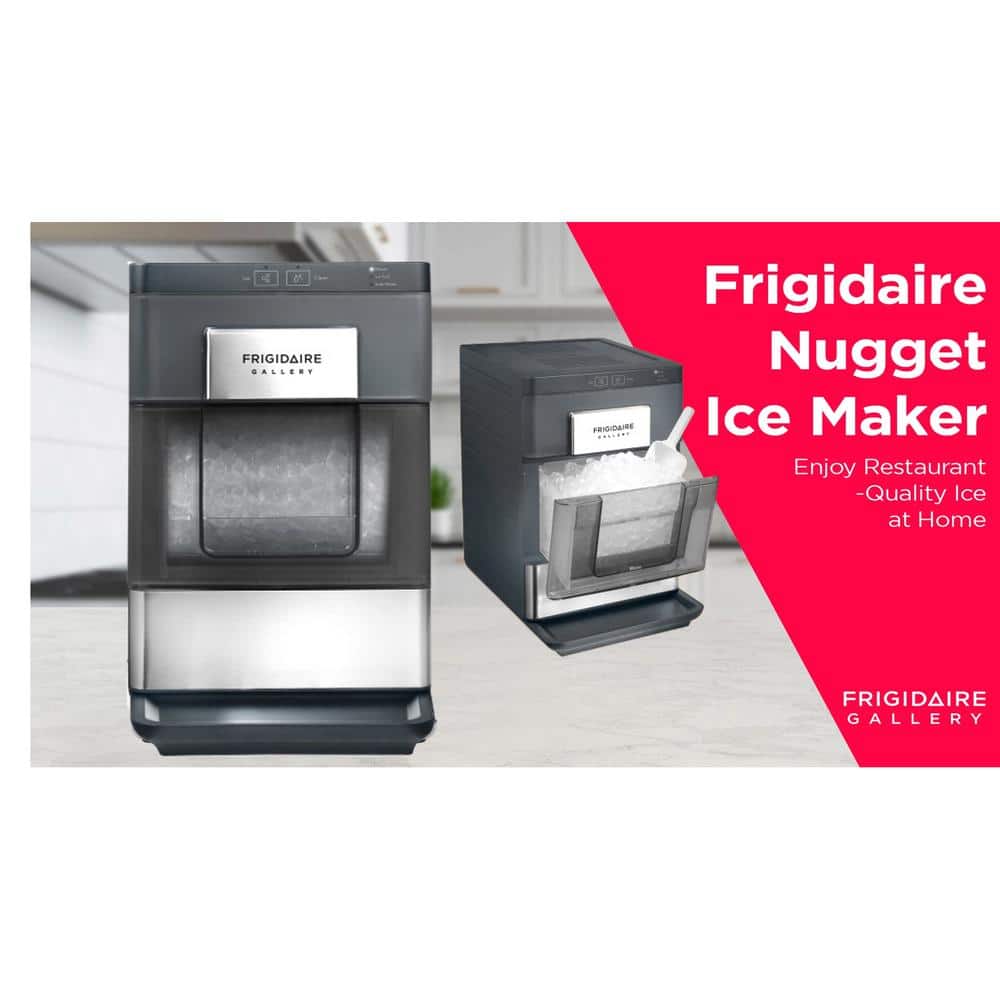 FRIGIDAIRE GALLERY 33 Lb Countertop Nugget Ice Maker with Touch Controls with Stainless Steel Trim and a Matt Finish EFIC201-Black