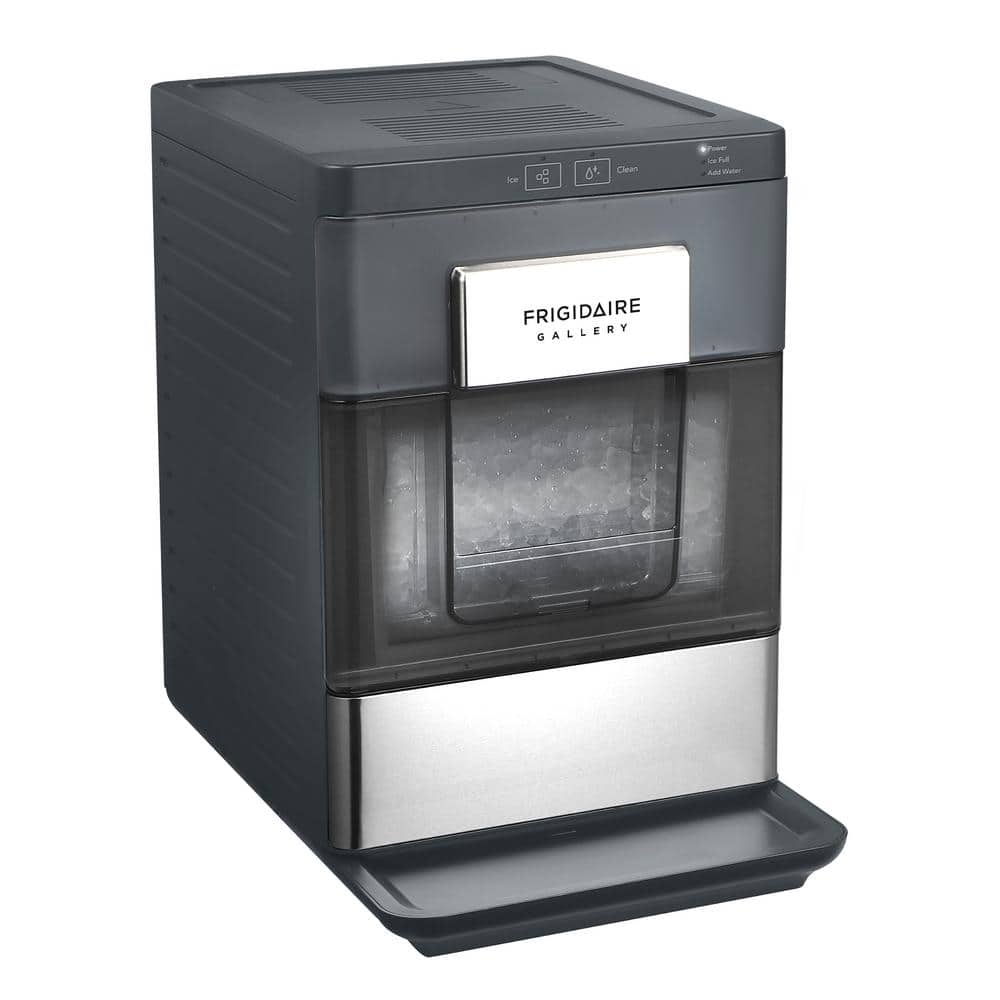 FRIGIDAIRE GALLERY 33 Lb Countertop Nugget Ice Maker with Touch Controls with Stainless Steel Trim and a Matt Finish EFIC201-Black