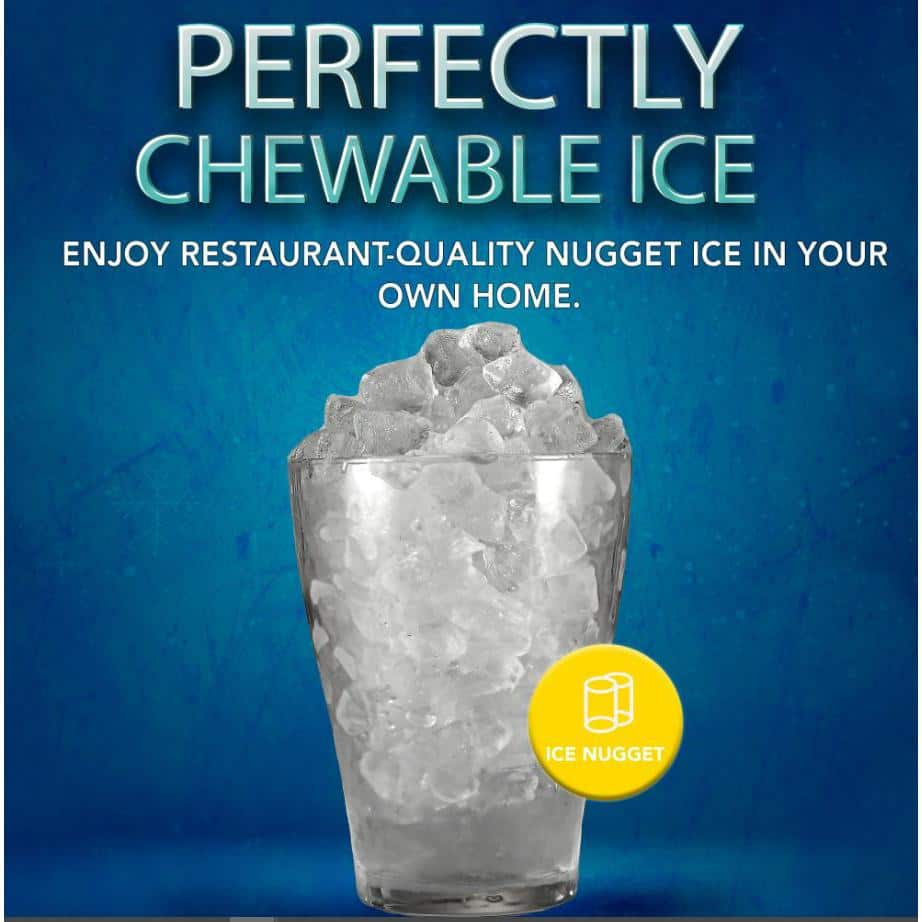 FRIGIDAIRE GALLERY 33 Lb Countertop Nugget Ice Maker with Touch Controls with Stainless Steel Trim and a Matt Finish EFIC201-Black