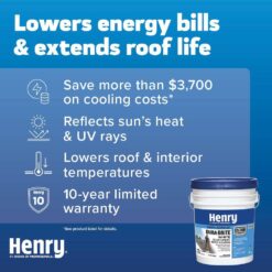 Henry 587 Dura-Brite White 100% Acrylic Elastomeric Reflective Roof Coating 4.75 gal. HE587871