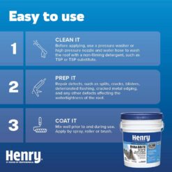Henry 587 Dura-Brite White 100% Acrylic Elastomeric Reflective Roof Coating 4.75 gal. HE587871