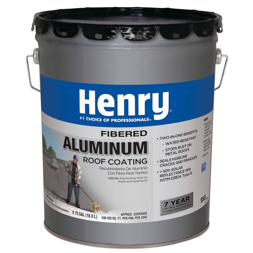 Henry 555 Fibered Aluminum Reflective Roof Coating 4.75 gal. HE555019