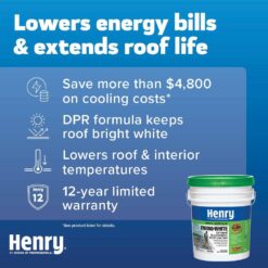 Henry 687 Enviro-White 100% Acrylic Elastomeric Reflective Roof Coating 4.75 gal. HE687406