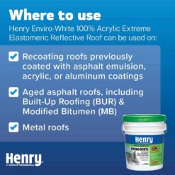 Henry 687 Enviro-White 100% Acrylic Elastomeric Reflective Roof Coating 4.75 gal. HE687406