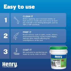 Henry 687 Enviro-White 100% Acrylic Elastomeric Reflective Roof Coating 4.75 gal. HE687406