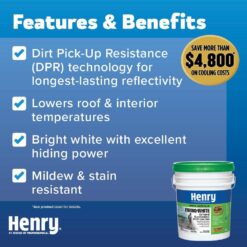 Henry 687 Enviro-White 100% Acrylic Elastomeric Reflective Roof Coating 4.75 gal. HE687406