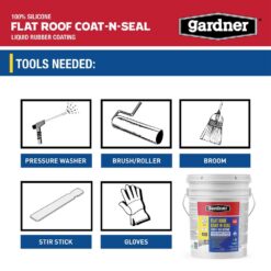 Gardner 4.75 Gal. Flat Roof Coat-n-Seal Liquid Rubber Coating SK-8245