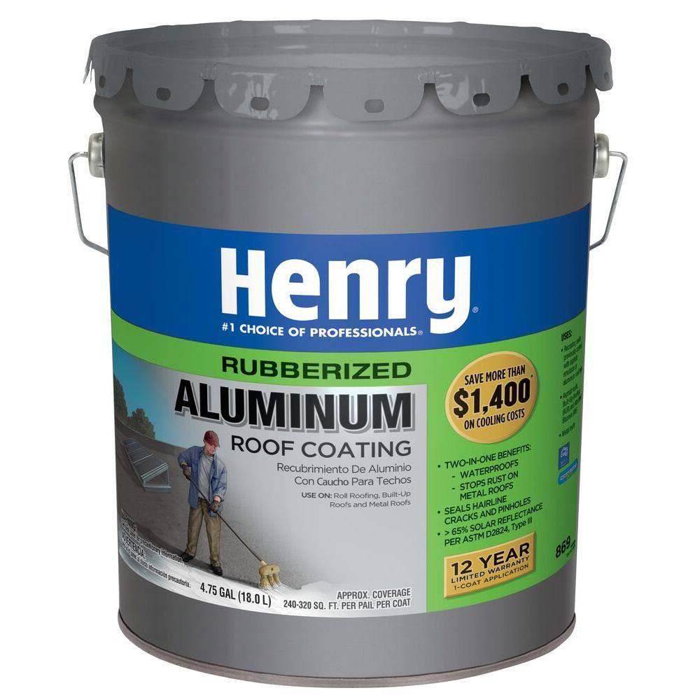 Henry 869 Rubberized Aluminum Reflective Roof Coating 4.75 gal. HE869019
