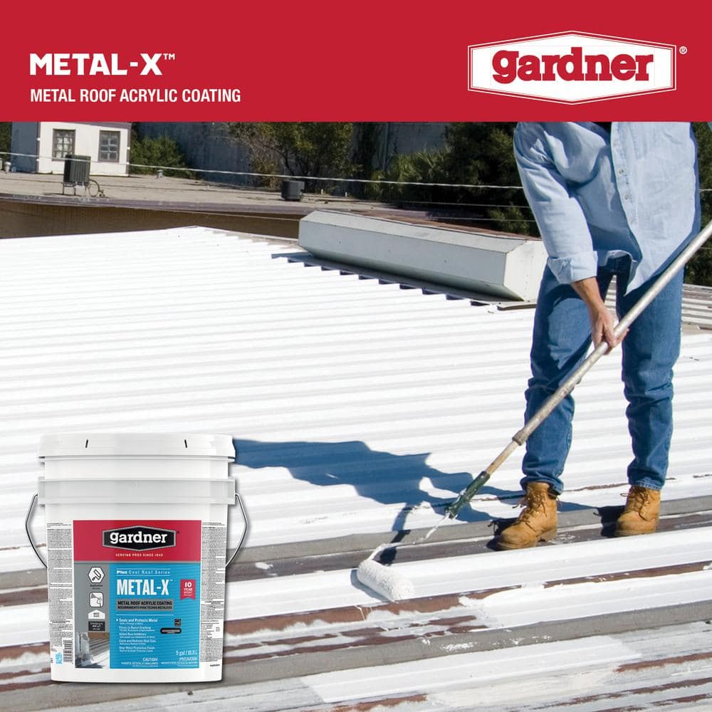 Gardner 5-Gal. Metal-X Metal Roof Acrylic Coating SK-8055