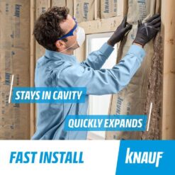 Knauf Insulation R-13 EcoBatt Kraft Faced Fiberglass Insulation Batt 15 in. x 93 in. x 3-1/2 in. 505912/817235