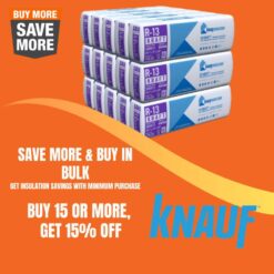 Knauf Insulation R-19 EcoBatt Kraft Faced Fiberglass Insulation Batt 15 in. x 94 in. x 6-1/4 in. 5001500/814622