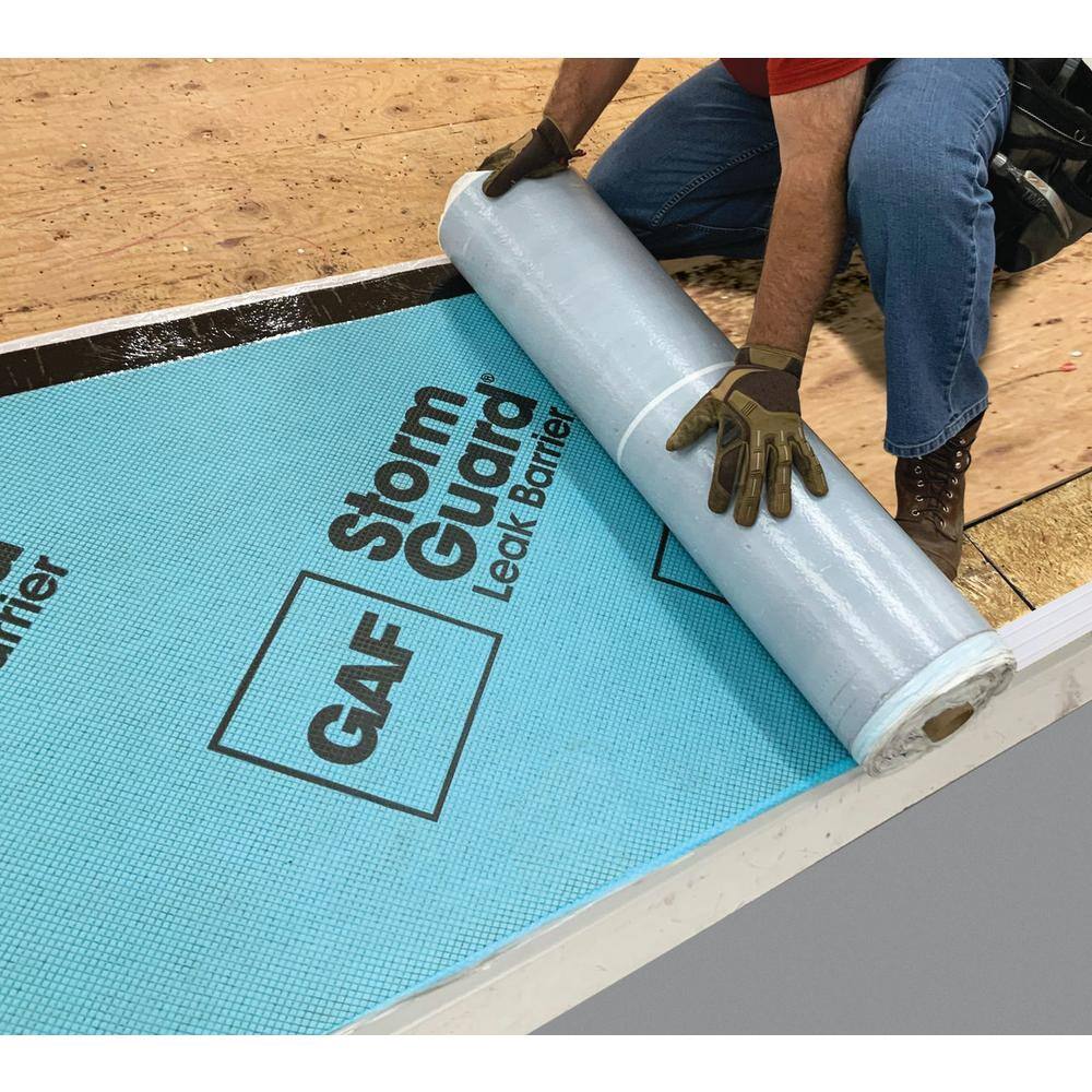 GAF StormGuard 200 sq. ft. Synthetic Patterned-Surface Peel and Stick Roof Leak Barrier Roll 0915000