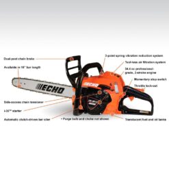 ECHO 16 in. 34.4 cc Gas 2-Stroke Engine Rear Handle Chainsaw CS-3510-16