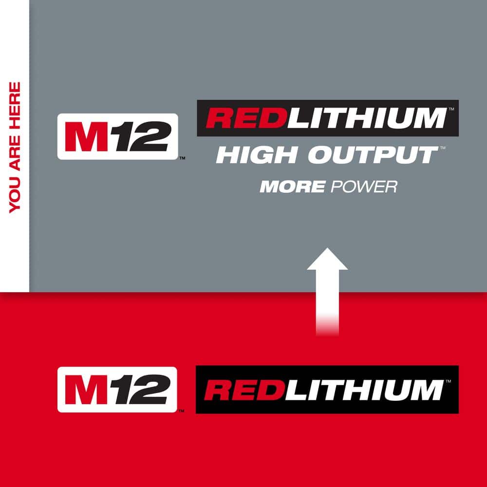 Milwaukee M12 12-Volt Lithium-Ion XC Extended Capacity 3.0 Ah Battery Pack (2-Pack) and M12 XC High Output 5.0 Ah Battery Pack 48-11-2412-48-11-2450