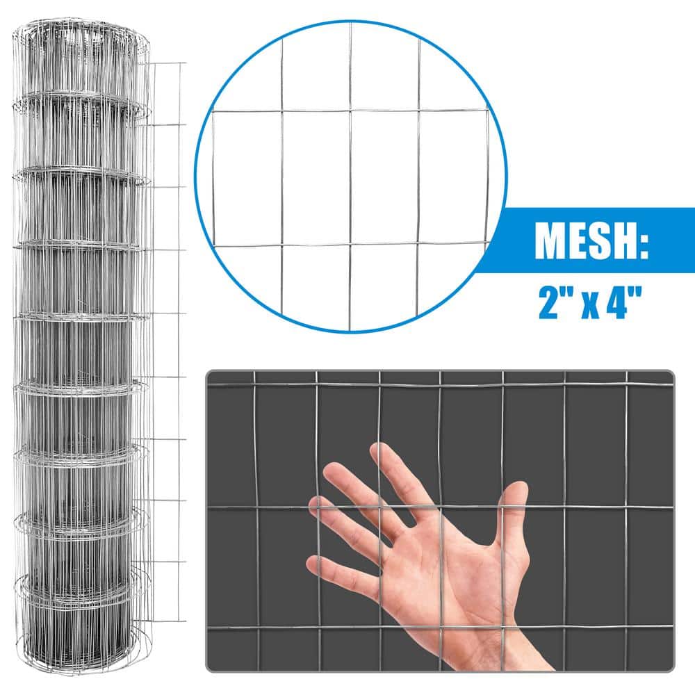 Fencer Wire 6 ft. x 100 ft. 12.5-Gauge Welded Wire Fence with Mesh 2 in. x 4 in. WB125-6X100M24