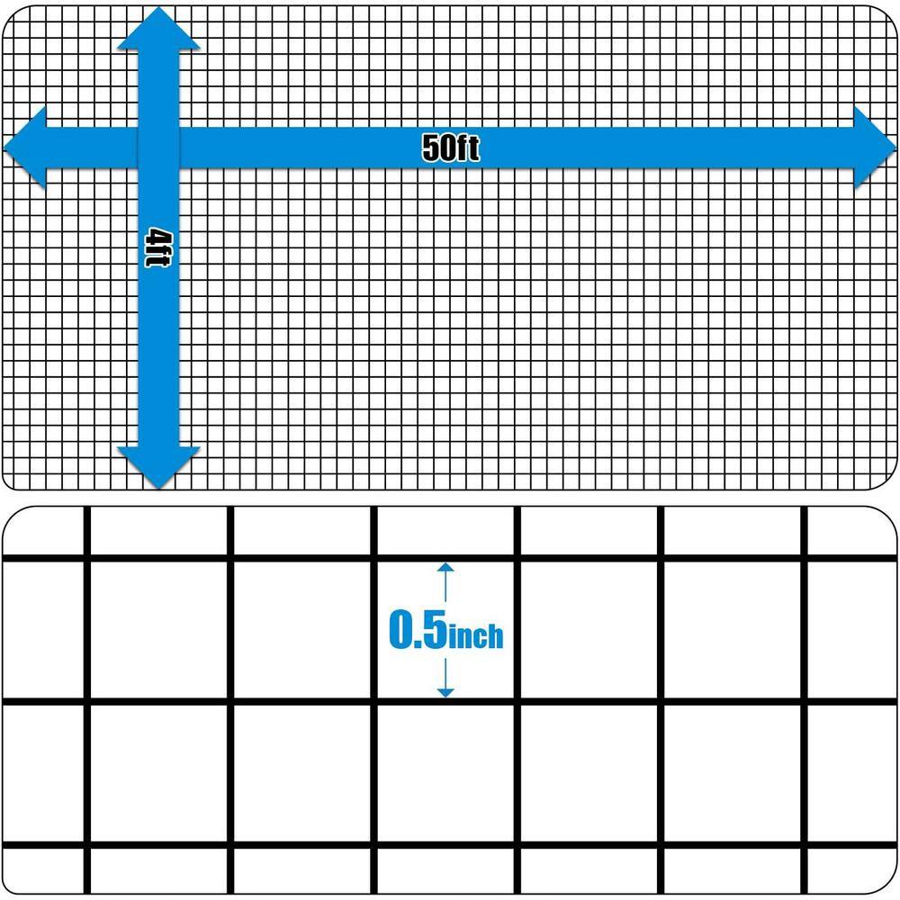 Fencer Wire 4 ft. x 50 ft. 16-Gauge Black PVC Coated Welded Wire Fence with Mesh Size 1/2 in. x 1/2 in. WV16-B4X50MHH