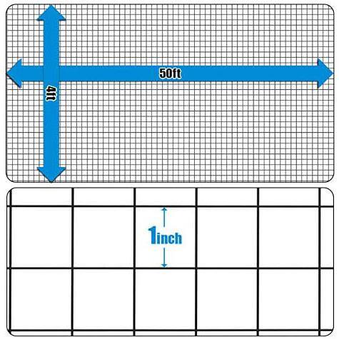 Fencer Wire 4 ft. x 50 ft. 14-Gauge Black PVC Coated Welded Wire Fence with Mesh Size 1 in. x 1 in. WV14-B4X50M11