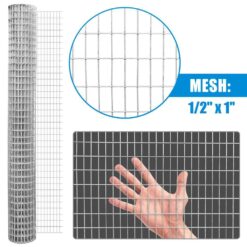 Fencer Wire 4 ft. x 100 ft. 16-Gauge Welded Wire Fence, Mesh Size 1/2 in. x 1 in., Multiple Use Galvanized Welded Wire Roll WB16-4X100MH1