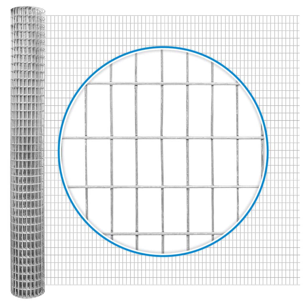Fencer Wire 4 ft. x 100 ft. 16-Gauge Welded Wire Fence, Mesh Size 1/2 in. x 1 in., Multiple Use Galvanized Welded Wire Roll WB16-4X100MH1