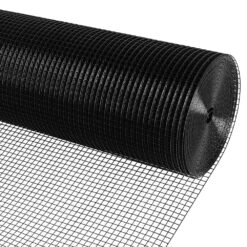 NVNOO 1/2 in. 48 in. x 50 ft. 19-Gauge PVC Vinyl Coated Wire Mesh Hardware Cloth for Garden Chicken Fencing, Black 2F6E7N8P