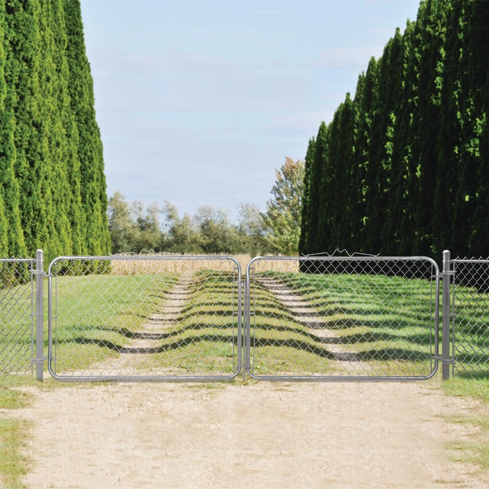 Everbilt 10 ft. W x 4 ft. H Galvanized Steel Drive Fence Gate 328402EB