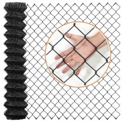 Fencer Wire 5 ft. x 50 ft. Black Vinyl Coated Galvanized Steel 9-Gauge Chain Link Fabric Roll LV9-B5X50M2F38