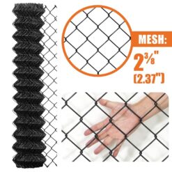 Fencer Wire 5 ft. x 50 ft. Black Vinyl Coated Galvanized Steel 9-Gauge Chain Link Fabric Roll LV9-B5X50M2F38