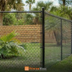 Fencer Wire 5 ft. x 50 ft. Black Vinyl Coated Galvanized Steel 9-Gauge Chain Link Fabric Roll LV9-B5X50M2F38