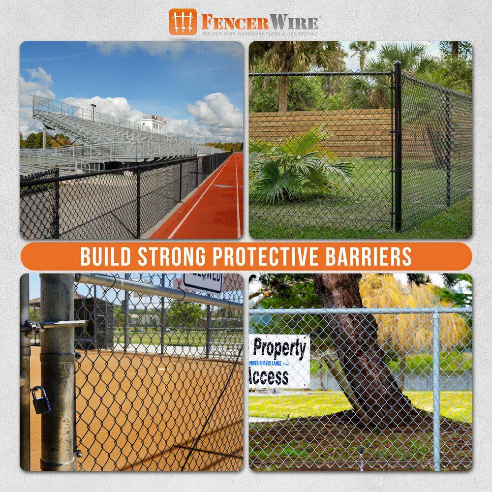 Fencer Wire 5 ft. x 50 ft. Black Vinyl Coated Galvanized Steel 9-Gauge Chain Link Fabric Roll LV9-B5X50M2F38