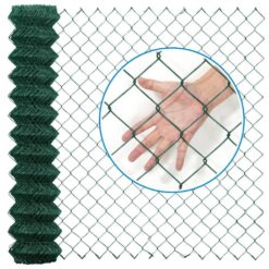 Fencer Wire 6 ft. x 50 ft. Green Vinyl Coated Galvanized Steel 9-Gauge Chain Link Fabric Roll LV9-G6X50M2F38
