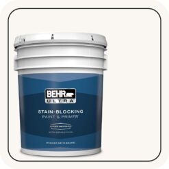 BEHR ULTRA 5 gal. Ultra Pure White Extra Durable Satin Enamel Interior Paint & Primer 775005