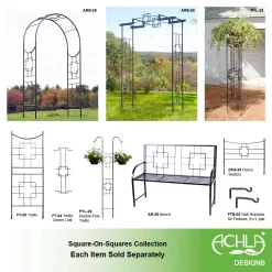 Minuteman International 4.33-ft W x 8.17-ft H Arched Graphite Powder Coated Wrought iron Garden Arbor