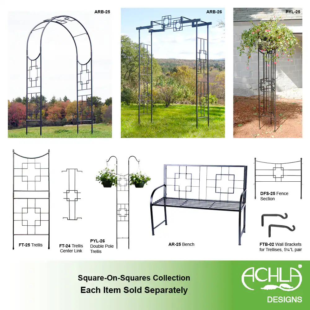 Minuteman International 4.33-ft W x 8.17-ft H Arched Graphite Powder Coated Wrought iron Garden Arbor