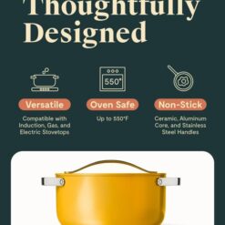 Caraway Nonstick Ceramic Dutch Oven Pot with Lid (6.5 qt, 10.5