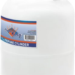 Flame King YSN10LB 10LB Steel Propane Tank Cylinder with Type 1 Overflow Protection Device Valve, for Camping, Fire Pits, Heaters, Grills, Overlanding, White