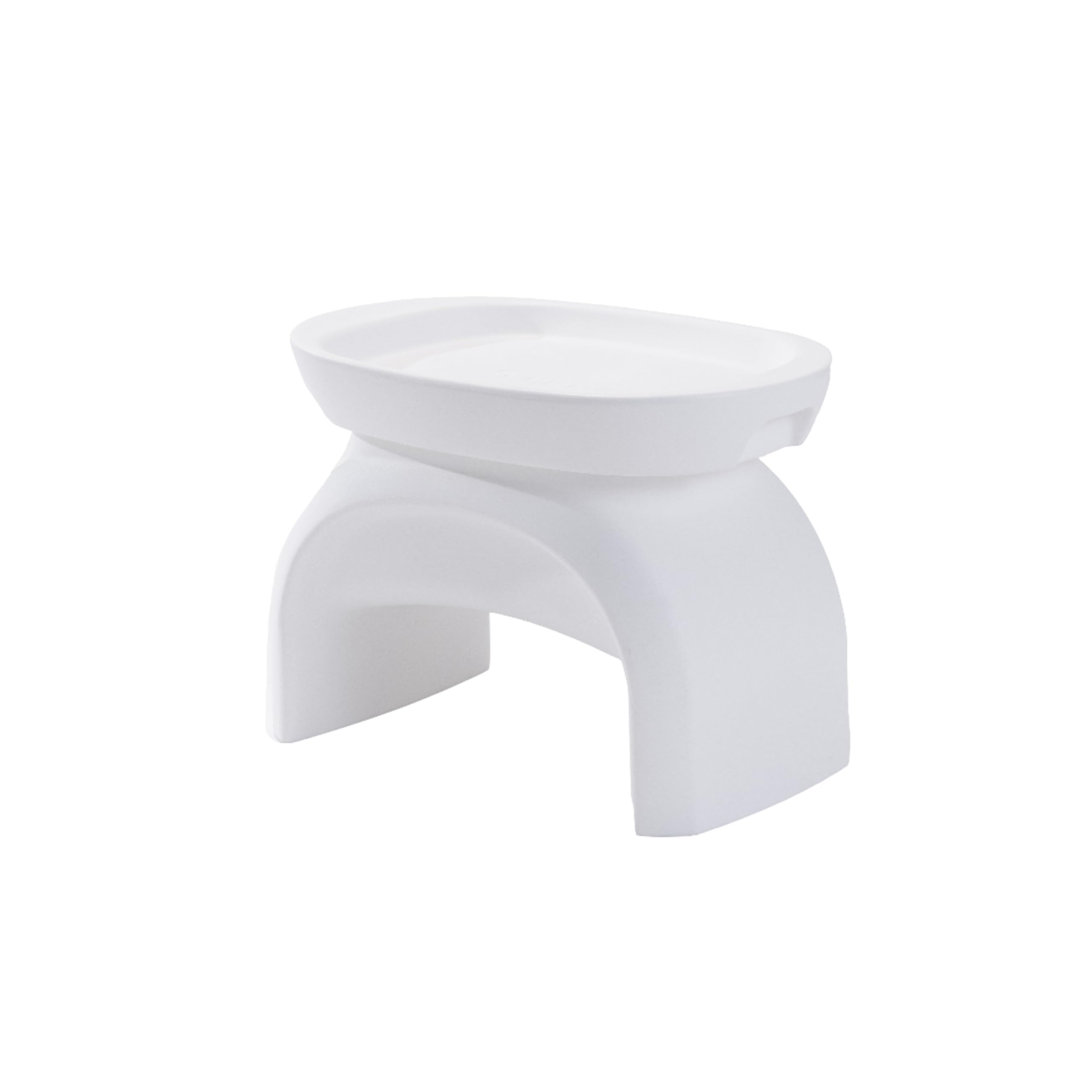 Step2 Vero Side Table with Serving Tray, Outdoor/Indoor Waterproof Patio Furniture, Use in Pools Up to 9" Water or Poolside Ledge, White