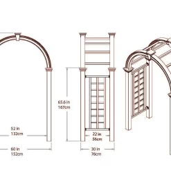 Vita Classic 5-ft W x 7.84-ft H Arched White PVC Garden Arbor