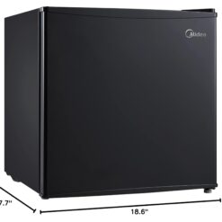 Midea WHS-65LB1 Compact Single Reversible Door Refrigerator, 1.6 Cubic Feet(0.045 Cubic Meter), Black