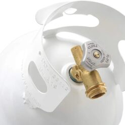 Flame King YSN10LB 10LB Steel Propane Tank Cylinder with Type 1 Overflow Protection Device Valve, for Camping, Fire Pits, Heaters, Grills, Overlanding, White