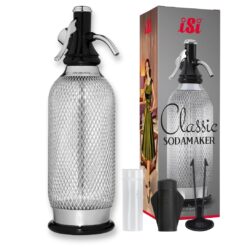 iSi North America Classic Sodamaker, 1 Quart - Stainless Steel Carbonation System for Sparkling Water